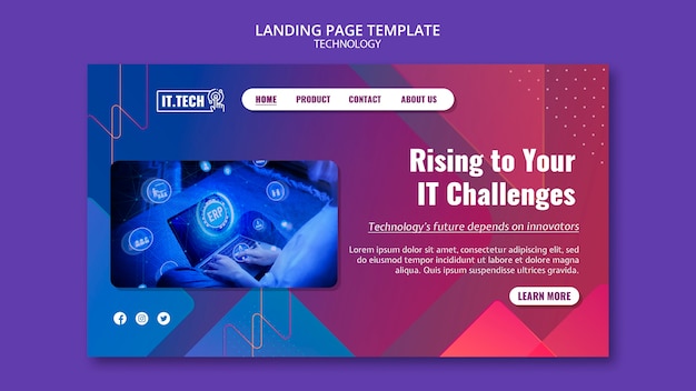 Plantilla de tecnología de diseño plano