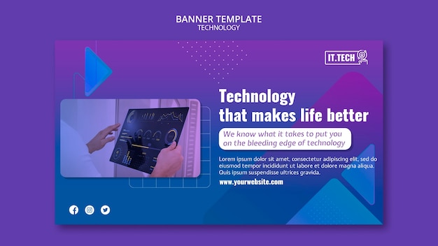 Plantilla de tecnología de diseño plano
