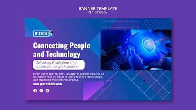 Plantilla de tecnología de diseño plano