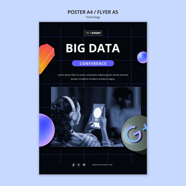 Plantilla de tecnología de diseño plano