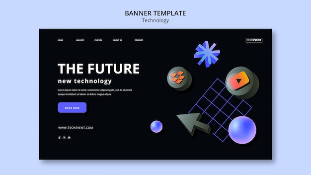Plantilla de tecnología de diseño plano