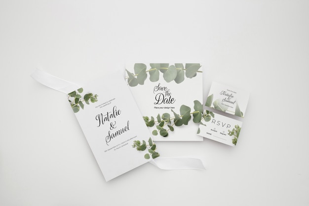 Plantilla de tema elegante de invitación de boda