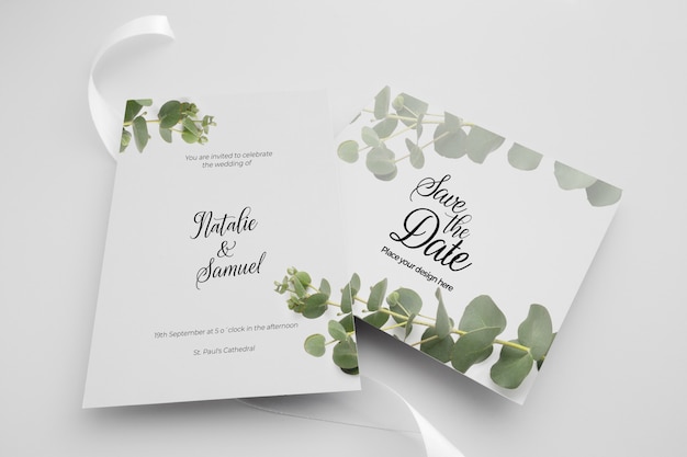 PSD gratuito plantilla de tema elegante de invitación de boda