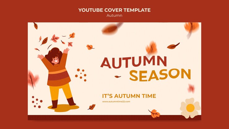 PSD gratuito plantilla de temporada de otoño de diseño plano