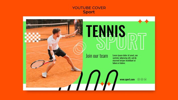 Plantilla de tenis de diseño plano