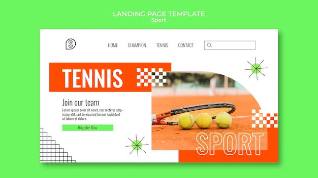 PSD gratuito plantilla de tenis de diseño plano