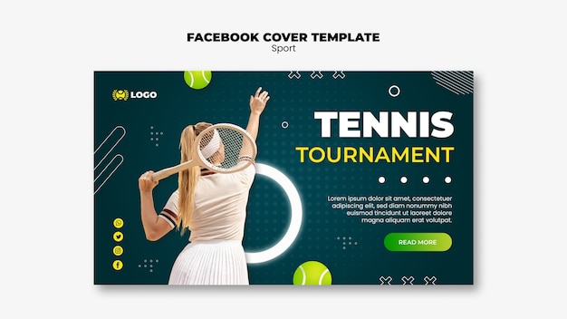 PSD gratuito plantilla de tenis de diseño plano
