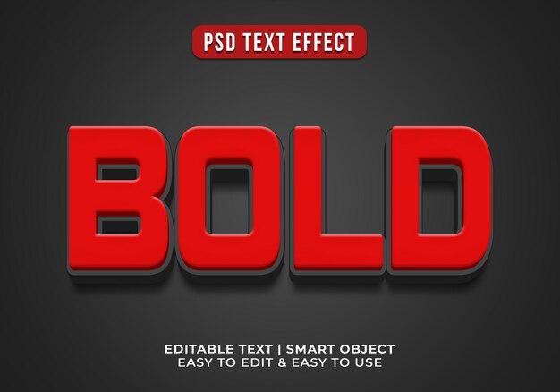 plantilla de texto 3D de color rojo y negro editable