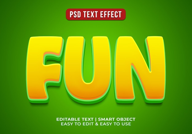 PSD gratuito plantilla de texto 3d divertido editable