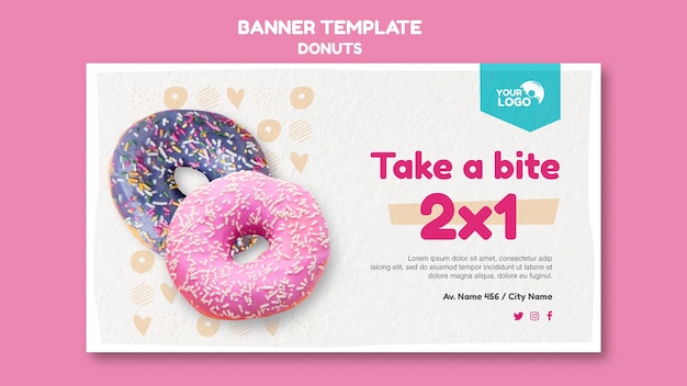 Plantilla de tienda de donas de banner