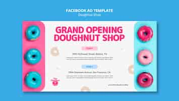 PSD gratuito plantilla de tienda de donas de diseño plano