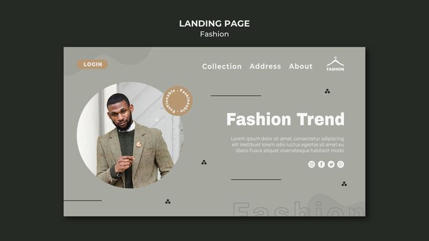 Plantilla de tienda de moda de página de destino