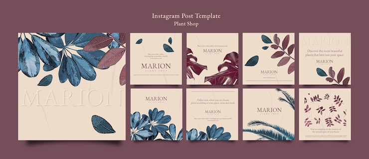 PSD gratuito plantilla de tienda de plantas de diseño plano