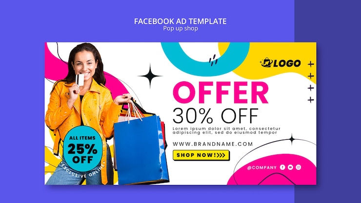 PSD gratuito plantilla de la tienda pop-up de facebook