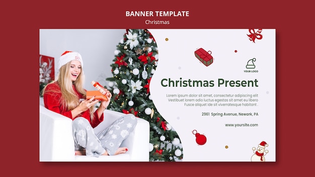 PSD gratuito plantilla de tienda de regalos de navidad banner