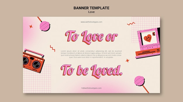 PSD gratuito plantilla de tipo de amor de diseño plano