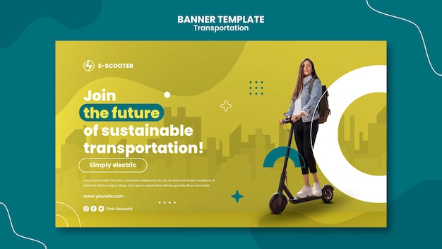 PSD gratuito plantilla de transporte de diseño plano