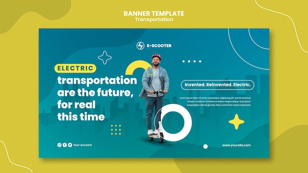 PSD gratuito plantilla de transporte de diseño plano