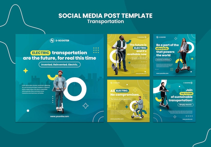 PSD gratuito plantilla de transporte de diseño plano