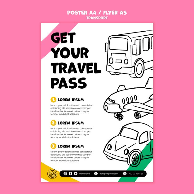 Plantilla de transporte de diseño plano