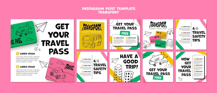 PSD gratuito plantilla de transporte de diseño plano