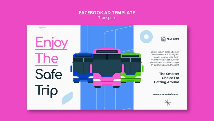 PSD gratuito plantilla de transporte de diseño plano