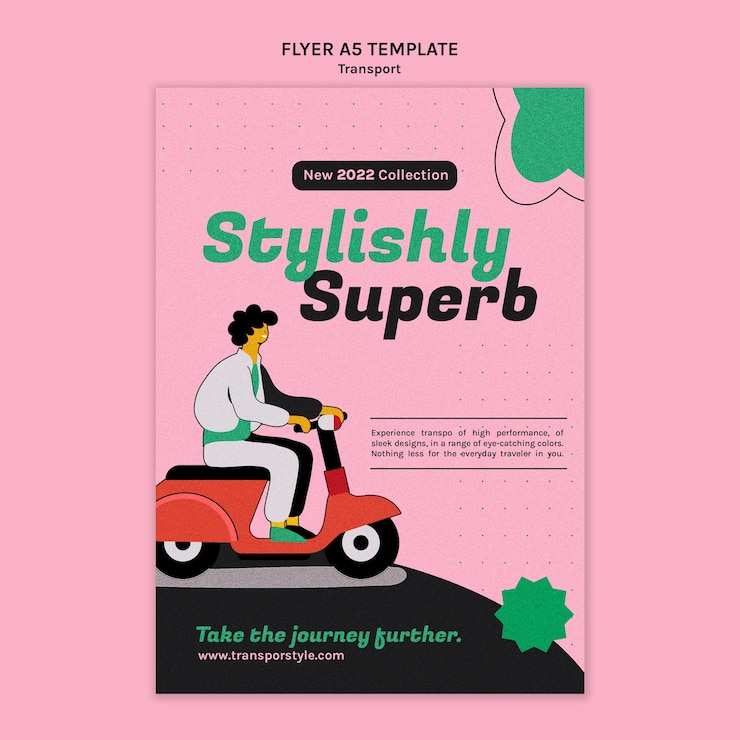 PSD gratuito plantilla de transporte ecológico de diseño plano