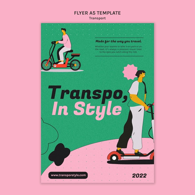 Plantilla de transporte ecológico de diseño plano