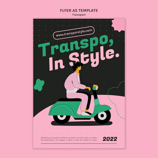 Plantilla de transporte ecológico de diseño plano