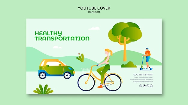 Plantilla de transporte ecológico de diseño plano