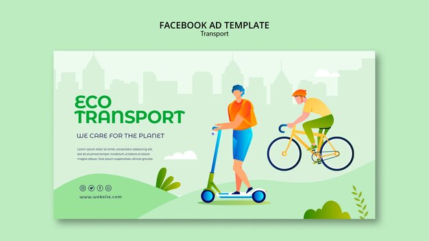 Plantilla de transporte ecológico de diseño plano