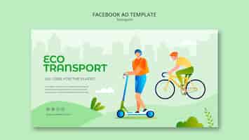 PSD gratuito plantilla de transporte ecológico de diseño plano