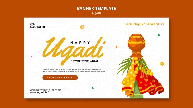 Plantilla ugadi de diseño plano