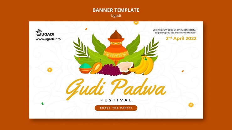 PSD gratuito plantilla ugadi de diseño plano