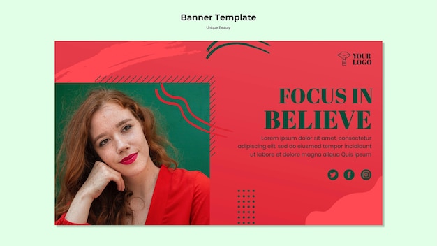 PSD gratuito plantilla única de banner de belleza