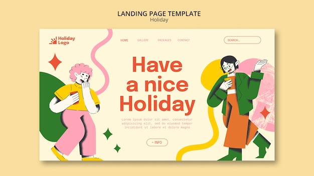 Plantilla de vacaciones de diseño plano