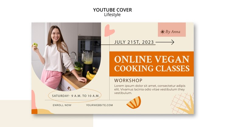 PSD gratuito plantilla vegana de diseño plano