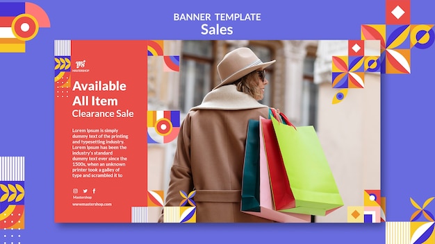 PSD gratuito plantilla de venta de banner de diseño plano