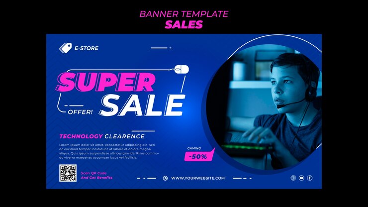 PSD gratuito plantilla de venta de diseño plano de banner