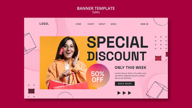 Plantilla de venta de diseño plano