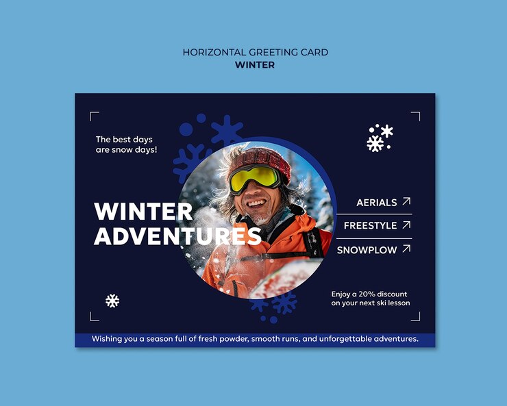 PSD gratuito plantilla de venta de invierno de diseño plano