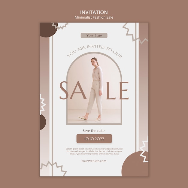 PSD gratuito plantilla de venta de moda minimalista de diseño plano