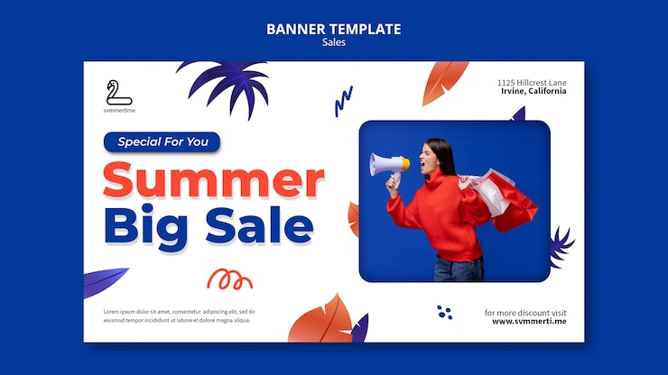 PSD gratuito plantilla de ventas de diseño plano