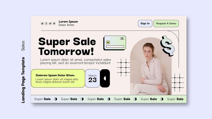 PSD gratuito plantilla de ventas de diseño plano