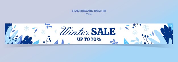 plantilla de ventas de invierno de diseño plano