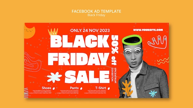 PSD gratuito plantilla de ventas de viernes negro en facebook