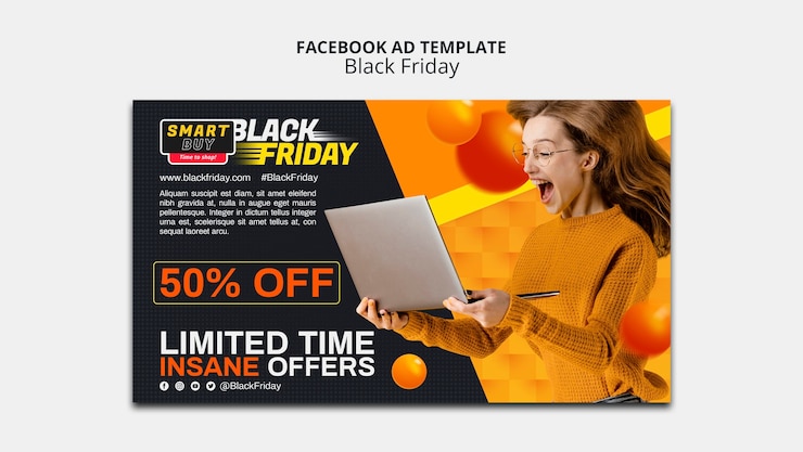 PSD gratuito plantilla de ventas de viernes negro en facebook