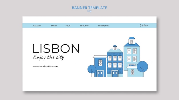 Plantilla de viaje de ciudad de diseño plano