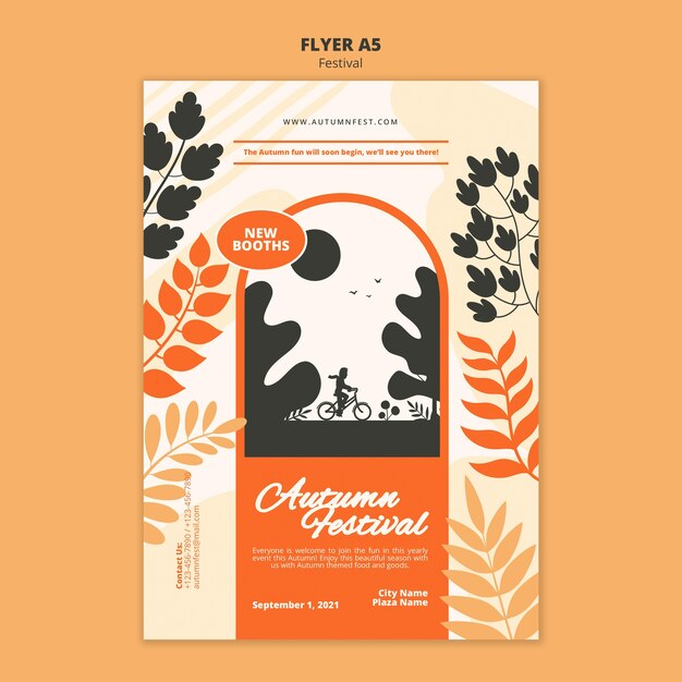 Plantilla de volante a5 del festival de otoño