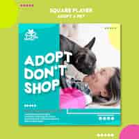 PSD gratuito plantilla de volante de adopción de mascotas